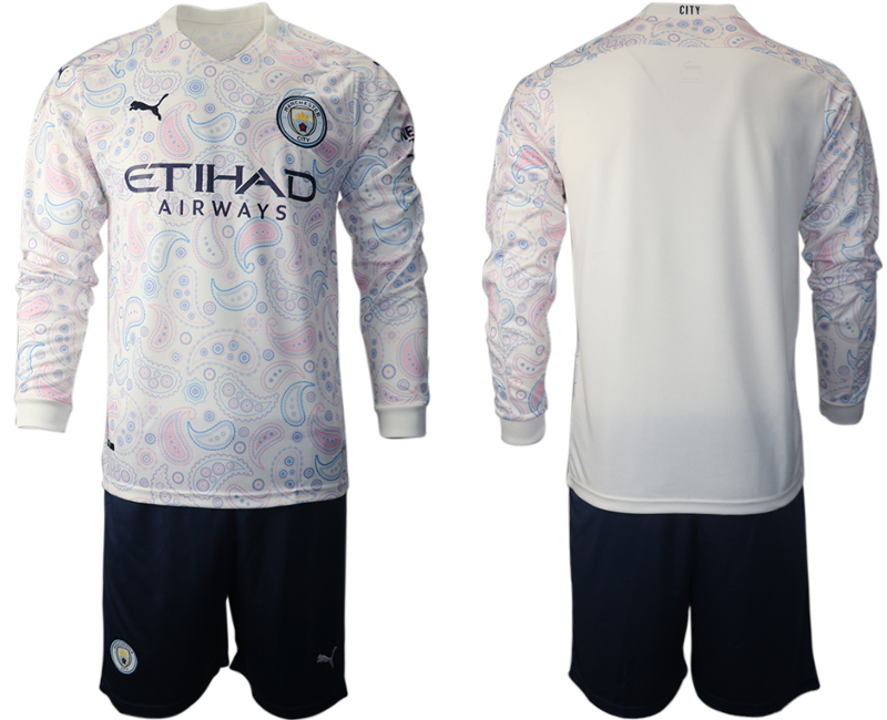 2021 Men Manchester city away long sleeve soccer jerseys->manchester city jersey->Soccer Club Jersey